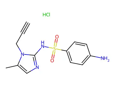Benzenesulfonamide, 4-amino-N-(5-methyl-1-(2-propynyl)-1H-imidazol-2-yl)-, hydrochloride structure