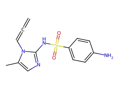 4-Amino-N-(5-methyl-1-(1,2-propadienyl)-1H-imidazol-2-yl)benzenesulfonamide structure