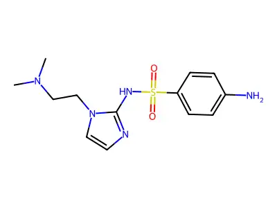 Benzenesulfonamide, 4-amino-N-(1-(2-(dimethylamino)ethyl)-1H-imidazol-2-yl)- structure