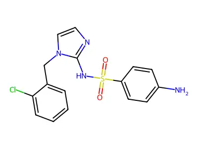 Benzenesulfonamide, 4-amino-N-(1-((2-chlorophenyl)methyl)-1H-imidazol-2-yl)- structure