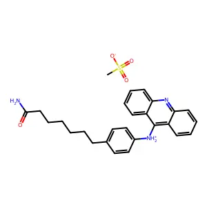 Heptanamide, 7-(p-(9-acridinylamino)phenyl)-, methanesulfonate structure