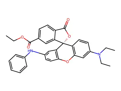 ethyl (3R)-2'-anilino-6'-(diethylamino)-1-oxospiro[2-benzofuran-3,9'-xanthene]-5-carboxylate structure