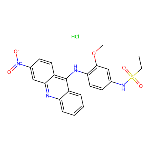 Ethanesulfonanilide, 3'-methoxy-4'-(3-nitro-9-acridinylamino)-, hydrochloride structure