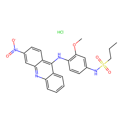 1-Propanesulfonanilide, 3'-methoxy-4'-(3-nitro-9-acridinylamino)-, hydrochloride structure