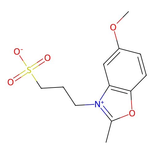 3-(5-Methoxy-2-methyl-1,3-benzoxazol-3-ium-3-yl)propane-1-sulfonate structure