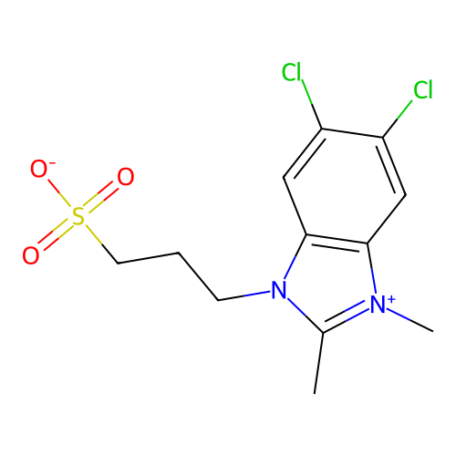 3-(5,6-dichloro-1,2-dimethyl-1H-benzimidazol-3-ium-3-yl)propane-1-sulfonate structure