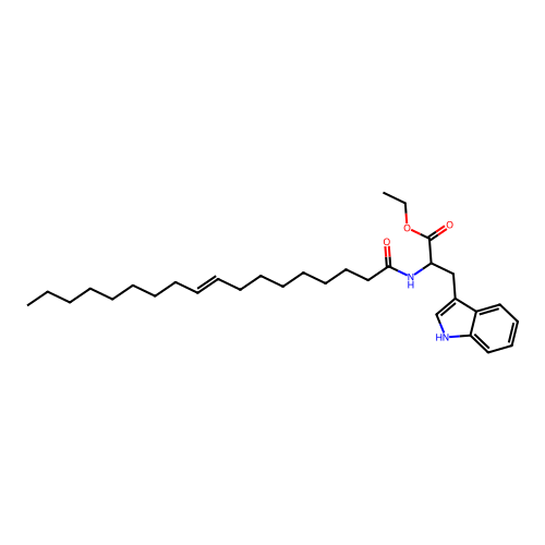 ethyl 3-(1H-indol-3-yl)-2-(octadec-9-enoylamino)propanoate structure