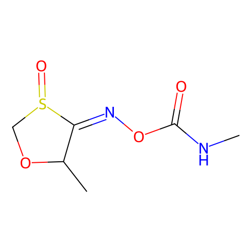1,3-Oxathiolan-4-one, 5-methyl-, O-((methylamino)carbonyl)oxime, 3-oxide, cis- structure