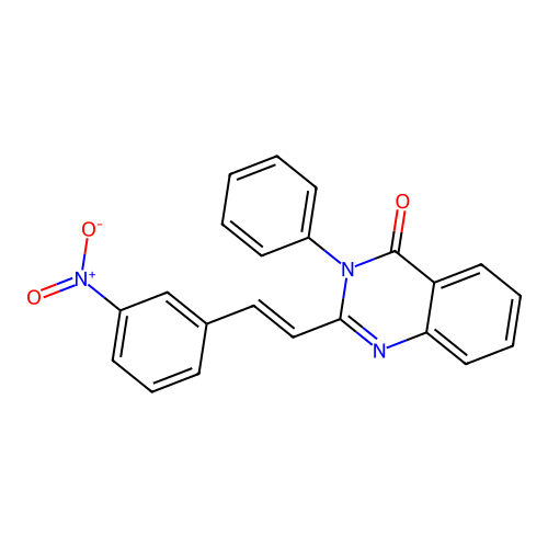 (E)-2-(3-nitrostyryl)-3-phenylquinazolin-4(3H)-one structure