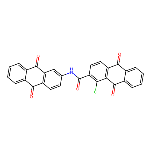 1-chloro-N-(9,10-dioxoanthracen-2-yl)-9,10-dioxoanthracene-2-carboxamide structure