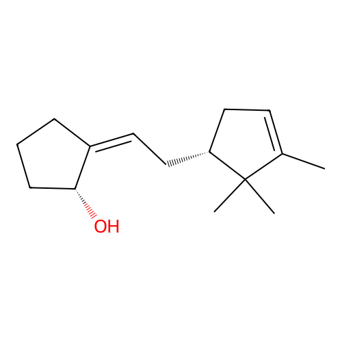 2-(2-(2,2,3-Trimethyl-3-cyclopenten-1-yl)ethylidene)cyclopentan-1-ol structure