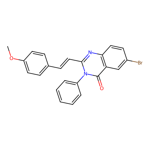 6-bromo-2-[(E)-2-(4-methoxyphenyl)ethenyl]-3-phenylquinazolin-4-one structure