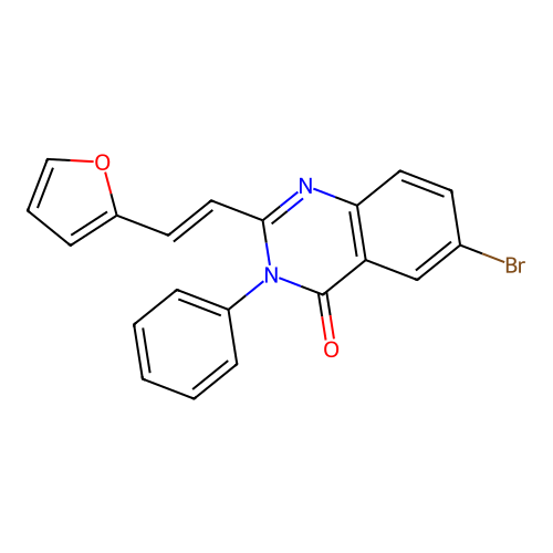 6-bromo-2-[(E)-2-(furan-2-yl)ethenyl]-3-phenylquinazolin-4(3H)-one structure