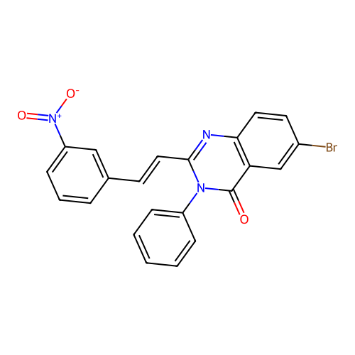 6-bromo-2-[(E)-2-(3-nitrophenyl)ethenyl]-3-phenylquinazolin-4(3H)-one structure