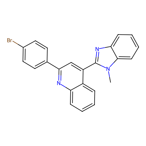 2-(4-bromophenyl)-4-(1-methyl-1H-benzo[d]imidazol-2-yl)quinoline structure