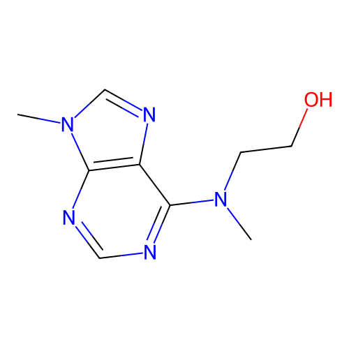 2-[Methyl-(9-methylpurin-6-yl)amino]ethanol structure