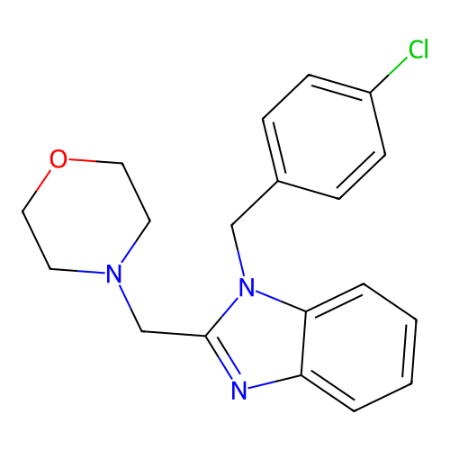 4-[[1-[(4-Chlorophenyl)methyl]benzimidazol-2-yl]methyl]morpholine structure