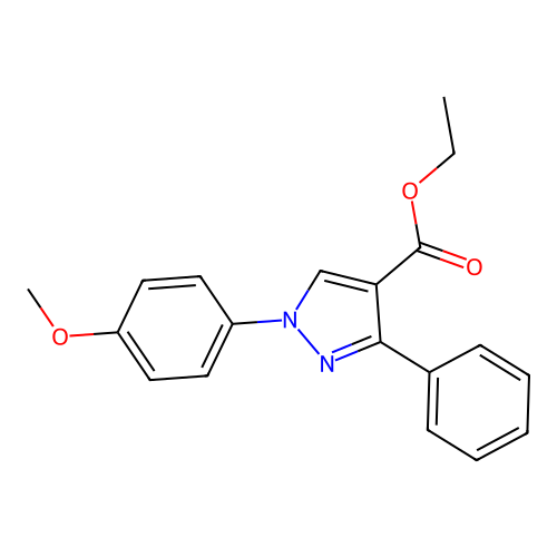 ethyl 1-(4-methoxyphenyl)-3-phenyl-1H-pyrazole-4-carboxylate structure