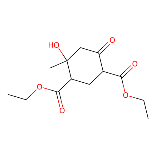 Diethyl 4-hydroxy-4-methyl-6-oxocyclohexane-1,3-dicarboxylate structure