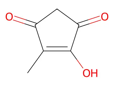 4-Hydroxy-5-methyl-4-cyclopentene-1,3-dione monohydrate structure