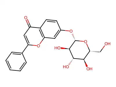 2-phenyl-7-[3,4,5-trihydroxy-6-(hydroxymethyl)oxan-2-yl]oxychromen-4-one structure