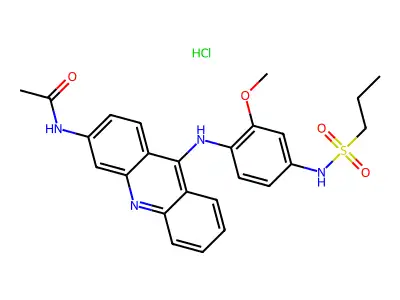 1-Propanesulfonanilide, 4'-(3-acetamido-9-acridinylamino)-3'-methoxy-, hydrochloride structure