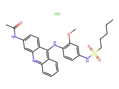 1-Pentanesulfonanilide, 4'-(3-acetamido-9-acridinylamino)-3'-methoxy-, hydrochloride structure