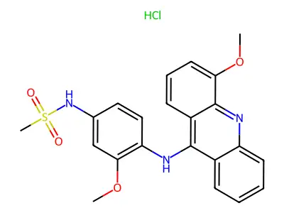 Methanesulfonanilide, 3'-methoxy-4'-(4-methoxy-9-acridinylamino)-, hydrochloride, hydrate structure
