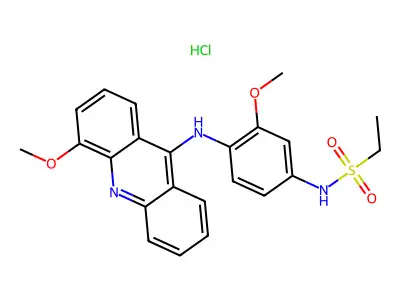 Ethanesulfonanilide, 3'-methoxy-4'-(4-methoxy-9-acridinylamino)-, hydrochloride, hydrate structure