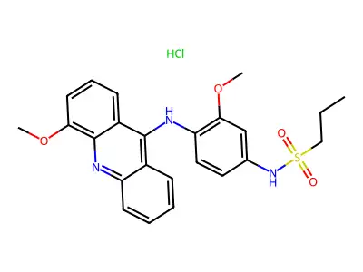 1-Propanesulfonanilide, 3'-methoxy-4'-(4-methoxy-9-acridinylamino)-, hydrochloride structure