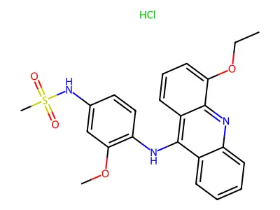 Methanesulfonanilide, 4'-(4-ethoxy-9-acridinylamino)-3'-methoxy-, hydrochloride structure