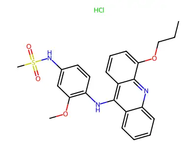 Methanesulfonanilide, 3'-methoxy-4'-(4-propoxy-9-acridinylamino)-, hydrochloride structure