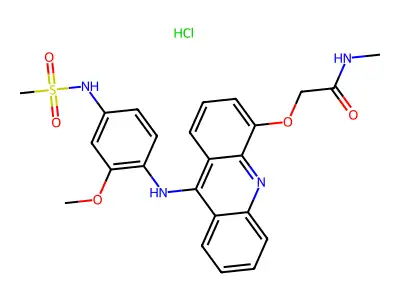 Methanesulfonanilide, 3'-methoxy-4'-(4-(methylcarbamoylmethoxy)-9-acridinylamino)-, hydrochloride structure