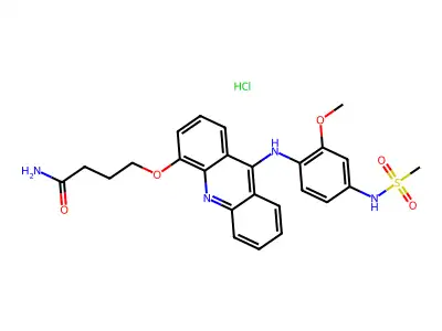 Methanesulfonanilide, 4'-(4-(3-carbamoylpropoxy)-9-acridinylamino)-3'-methoxy-, hydrochloride structure