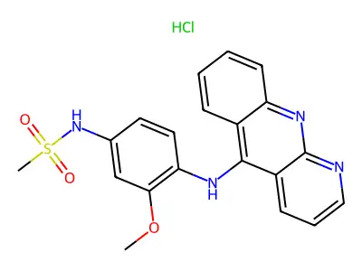 Methanesulfonanilide, 4'-(benzo(b)(1,8)naphthyridin-5-ylamino)-3'-methoxy-, hydrochloride structure