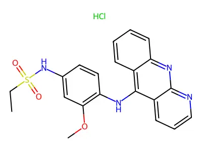 Ethanesulfonanilide, 4'-(benzo(b)(1,8)naphthyridin-5-ylamino)-3'-methoxy-, hydrochloride structure