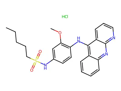1-Pentanesulfonanilide, 4'-(benzo(b)(1,8)naphthyridin-5-ylamino)-3'-methoxy-, hydrochloride structure