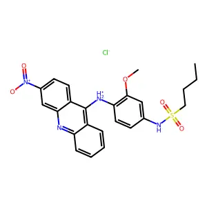 1-Butanesulfonanilide, 3'-methoxy-4'-(3-nitro-9-acridinylamino)-, hydrochloride structure