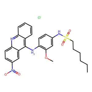 1-Hexanesulfonanilide, 3'-methoxy-4'-(3-nitro-9-acridinylamino)-, hydrochloride structure
