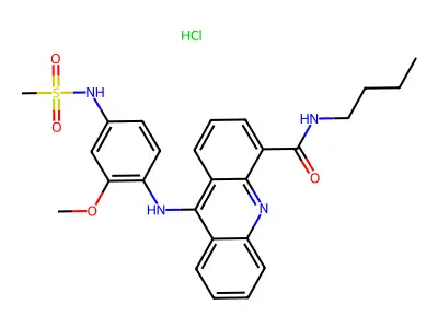 Methanesulfonanilide, 4'-(4-butylcarbamoyl-9-acridinylamino)-3'-methoxy-, hydrochloride structure