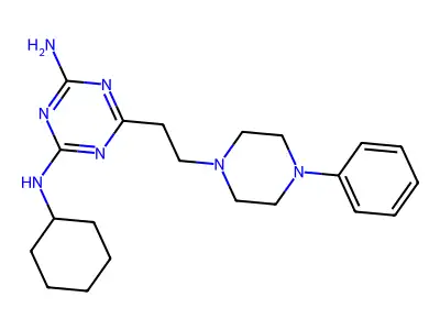 1,3,5-Triazine-2,4-diamine, N-cyclohexyl-6-(2-(4-phenyl-1-piperazinyl)ethyl)- structure