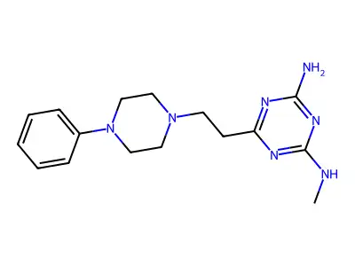 1,3,5-Triazine-2,4-diamine, N-methyl-6-(2-(4-phenyl-1-piperazinyl)ethyl)- structure