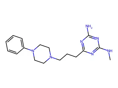 1,3,5-Triazine-2,4-diamine, N-methyl-6-(3-(4-phenyl-1-piperazinyl)propyl)- structure