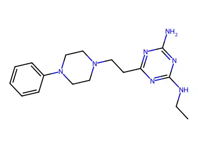 1,3,5-Triazine-2,4-diamine, N-ethyl-6-(2-(4-phenyl-1-piperazinyl)ethyl)- structure