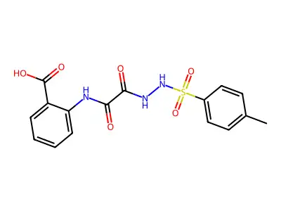 Anthranilic acid, N-(((p-tolylsulfonyl)hydrazino)oxalyl)- structure