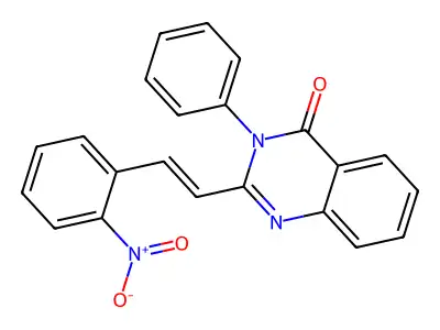 2-[(E)-2-(2-nitrophenyl)ethenyl]-3-phenylquinazolin-4-one structure