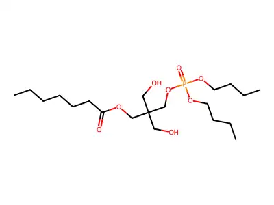 Heptanoic acid, ester with 2,2-bis(hydroxymethyl)-1,3-propanediol dibutyl phosphate structure