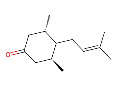 Cyclohexanone, 3,5-dimethyl-4-(3-methyl-2-buten-1-yl)- structure