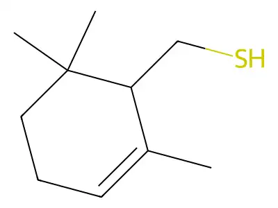 [(1R)-2,6,6-trimethylcyclohex-2-en-1-yl]methanethiol structure