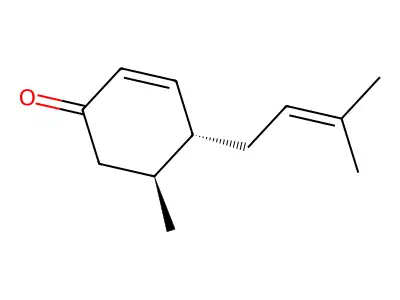 2-Cyclohexen-1-one, 5-methyl-4-(3-methyl-2-buten-1-yl)- structure
